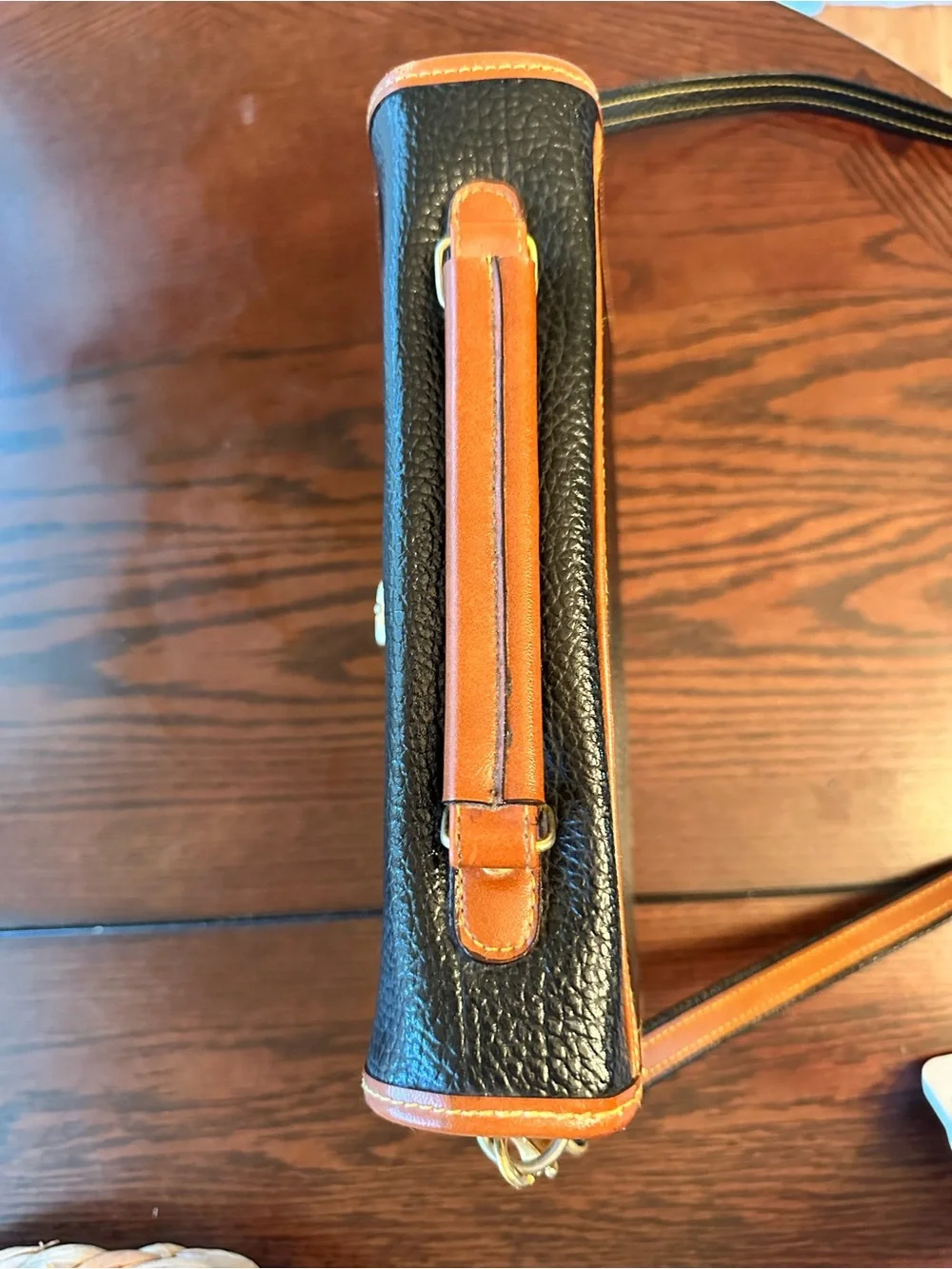 Vintage Dooney and Bourke AWL Black British Tan Crossbody Messenger Bag